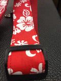 Sherrin's Threads Red Hibiscus 1.5" Ukulele Strap *Free Shipping in the USA* Ukulele