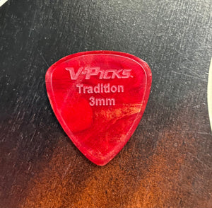 V-Picks Tradition 3mm Guitar Pick Red Swirl