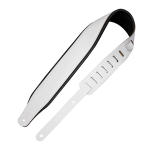 Levy's M26PD-WHT-BLK Leather Guitar Strap *Free Shipping in the USA*