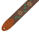 Levy's Leather Flowering Vine Series M4FV-BLK_RED Guitar Strap *Free Shipping in the USA*