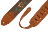 Levy's Leather Flowering Vine Series M4FV-BLK_RED Guitar Strap *Free Shipping in the USA*