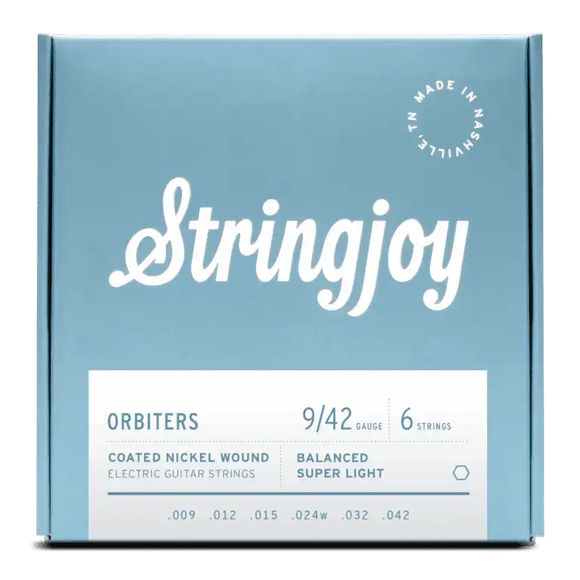 Stringjoy Orbiters | Balanced Super Light Gauge (9-42) Coated Nickel Wound Electric Guitar Strings