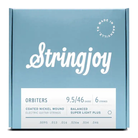 Stringjoy Orbiters | Balanced Super Light Plus Gauge (9.5-46) Coated Nickel Wound Electric Guitar Strings