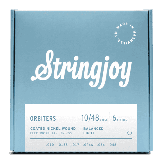 Stringjoy Orbiters | Balanced Light Gauge (10-48) Coated Nickel Wound Electric Guitar Strings