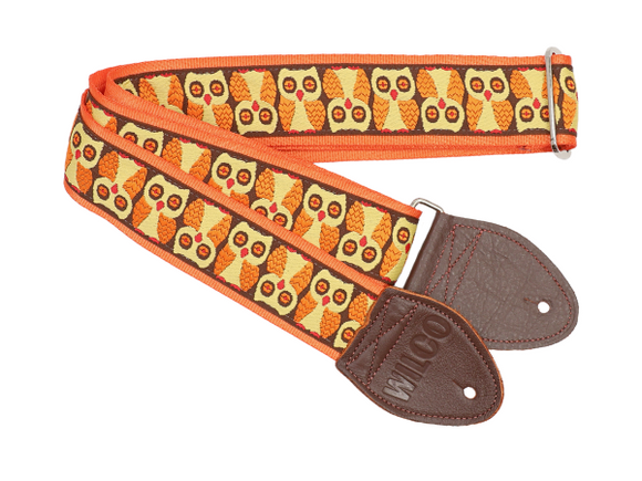 Souldier Wilco VEGAN Signature Brown/Yellow Owls Guitar Strap *Free Shipping in the USA*