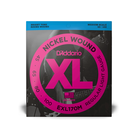 D'Addario EXL170M Regular Light Medium Scale Bass Strings