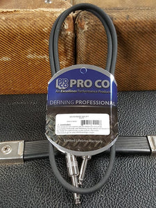 Pro Co EG-3 Patch Cable 1/4" to 1/4" Straight ends *Free Shipping in the USA*