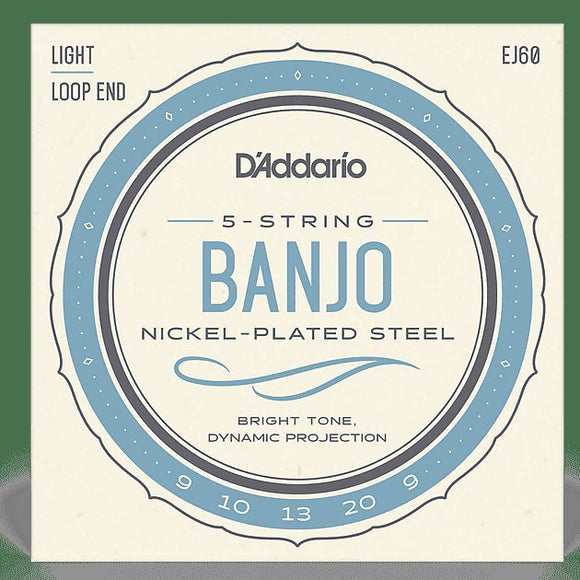 D'Addario EJ60 5-String Nickel Light Banjo Strings