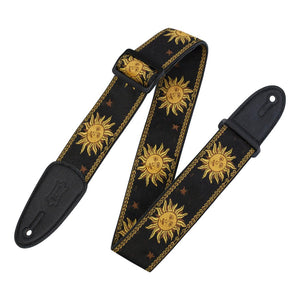Levy's MPJG-SUN-BLK 2" Sun Design Jacquard Weave Guitar Strap Black
