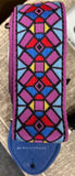 Souldier Straps Stained Glass Purple with Blue Leather Ends *Free Shipping in the USA*