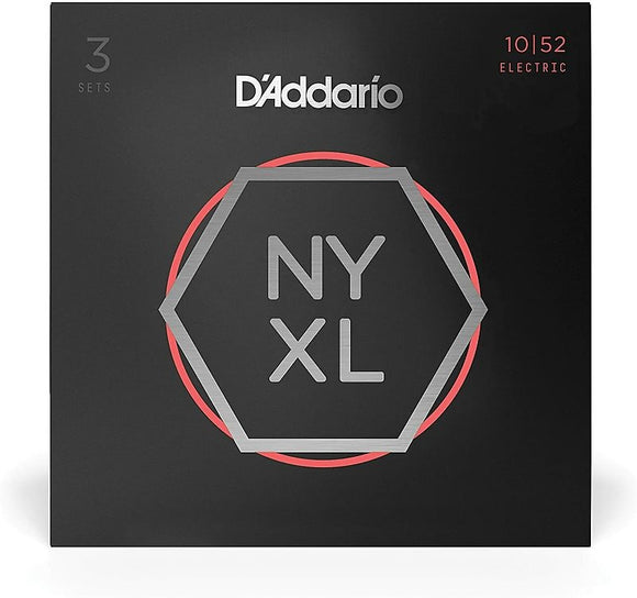D'Addario NYXL1052-3P  Nickel Wound Electric Guitar Strings 3-Pack, 10-52 Heavy low *Free Shipping*
