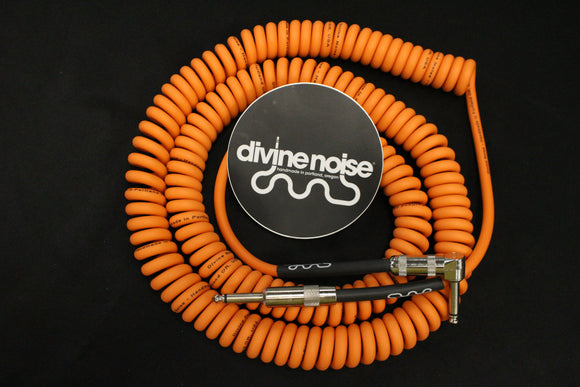 Divine Noise Curly Cable Orange 30' Straight / Angle  *Free Shipping in the USA*