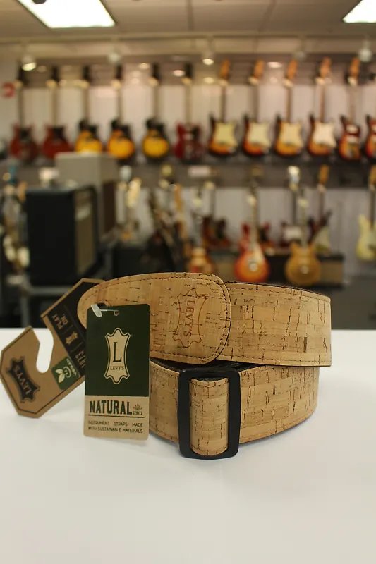 Levy's Solid Natural Cork Natural Vegan Guitar Strap MX8-NAT *Free Shipping in the USA*