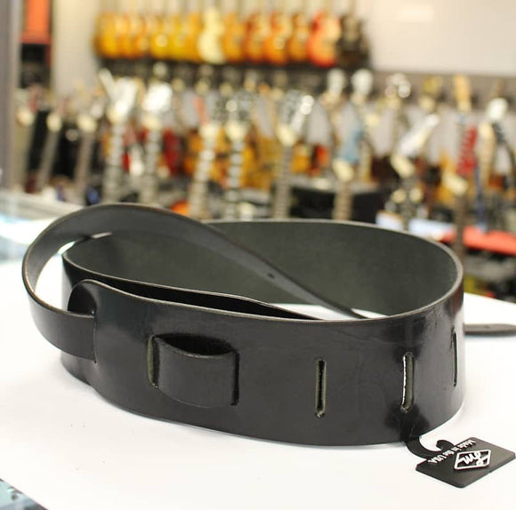LM Products Guitar Strap Black Belt Quality Leather BQ-25  *Free Shipping in the USA*