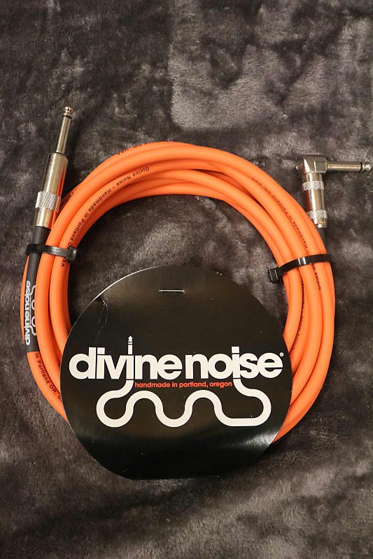 Divine Noise 25ft Instrument Cable ST-RA (Straight-Right Angle) Orange *Free Shipping in the USA*