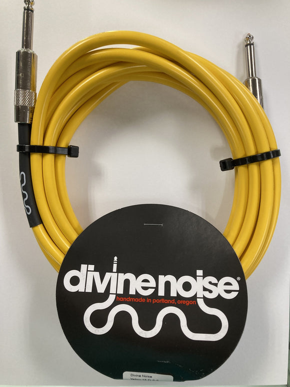 Divine Noise 15ft Instrument Cable (Straight - Straight ) Yellow *Free Shipping in the USA*