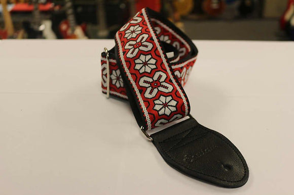Souldier Guitar Strap Greenwich Red with Black Leather Ends *Free Shipping in the USA*
