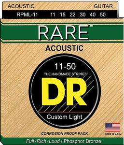 DR RPML-11 Rare Phosphor Bronze Acoustic Guitar Strings - Medium Light (11-50)