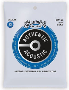 Martin MA150 Authentic Acoustic SP 80/20 Bronze Guitar Strings 13-56 Medium