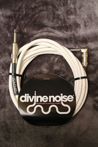 Divine Noise 25ft Instrument Cable ST-RA (Straight-Right Angle) White *Free Shipping in the USA*