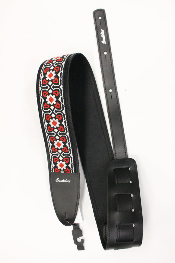 Souldier Torpedo Fillmore Red, Black, & White Guitar Strap *Free Shipping in the US*