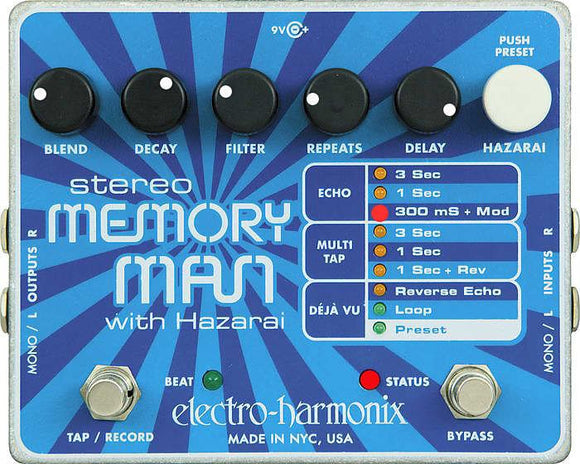 Electro-Harmonix Stereo Memory Man with Hazarai *Free Shipping in the USA*