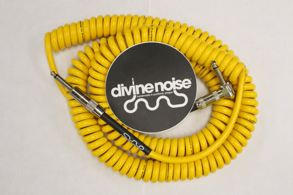 Divine Noise Curly Cable Yellow 30' Straight / Angle *Free Shipping in the USA*