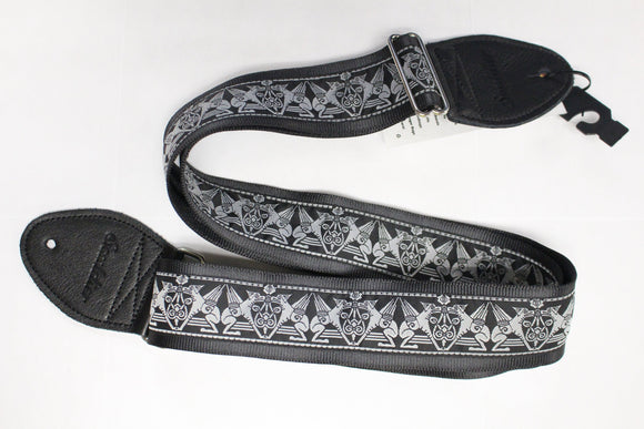 Souldier Guitar Strap Argus Black with Black Leather Ends *Free Shipping in the USA*
