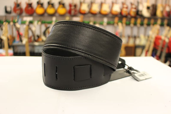 LM Strap LS-2523  Black Garment Leather Guitar Strap *Free Shipping in the USA*