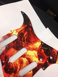Greasy Groove Stratocaster Pickguard & Backplate Fire Ember
