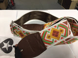 Souldier Guitar Strap Diamante Multi Color w/ Brown Leather Ends *Free Shipping in the USA*