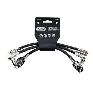 MXR 3PDCP06 1/4" TS Right-Angle Instrument Patch Cables - 6" (3-Pack)